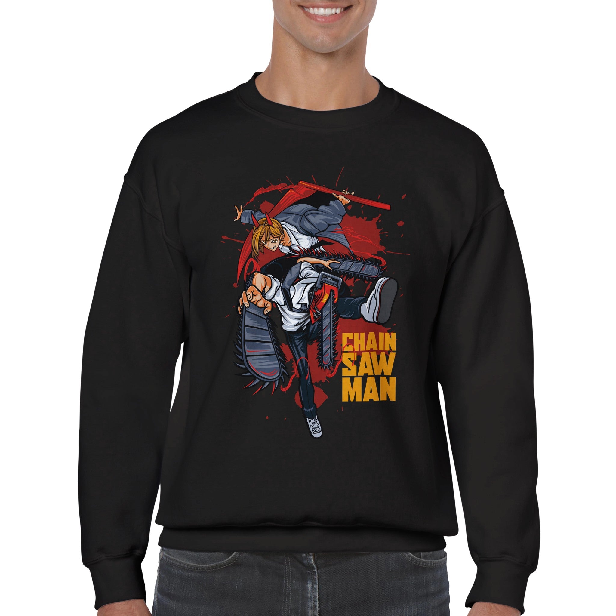 shop and buy chainsaw man anime clothing sweatshirt/longsleeve/jumper denji and power