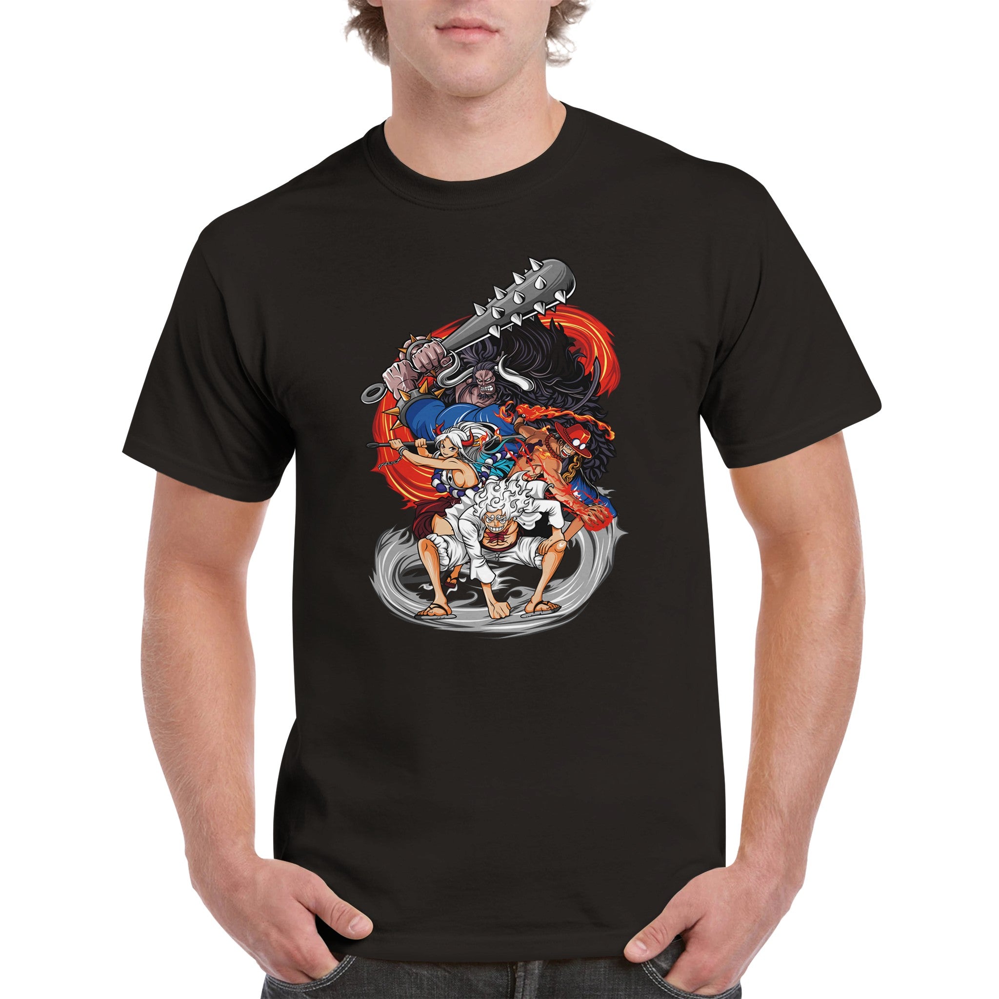 shop and buy one piece anime clothing luffy x kaido t-shirt