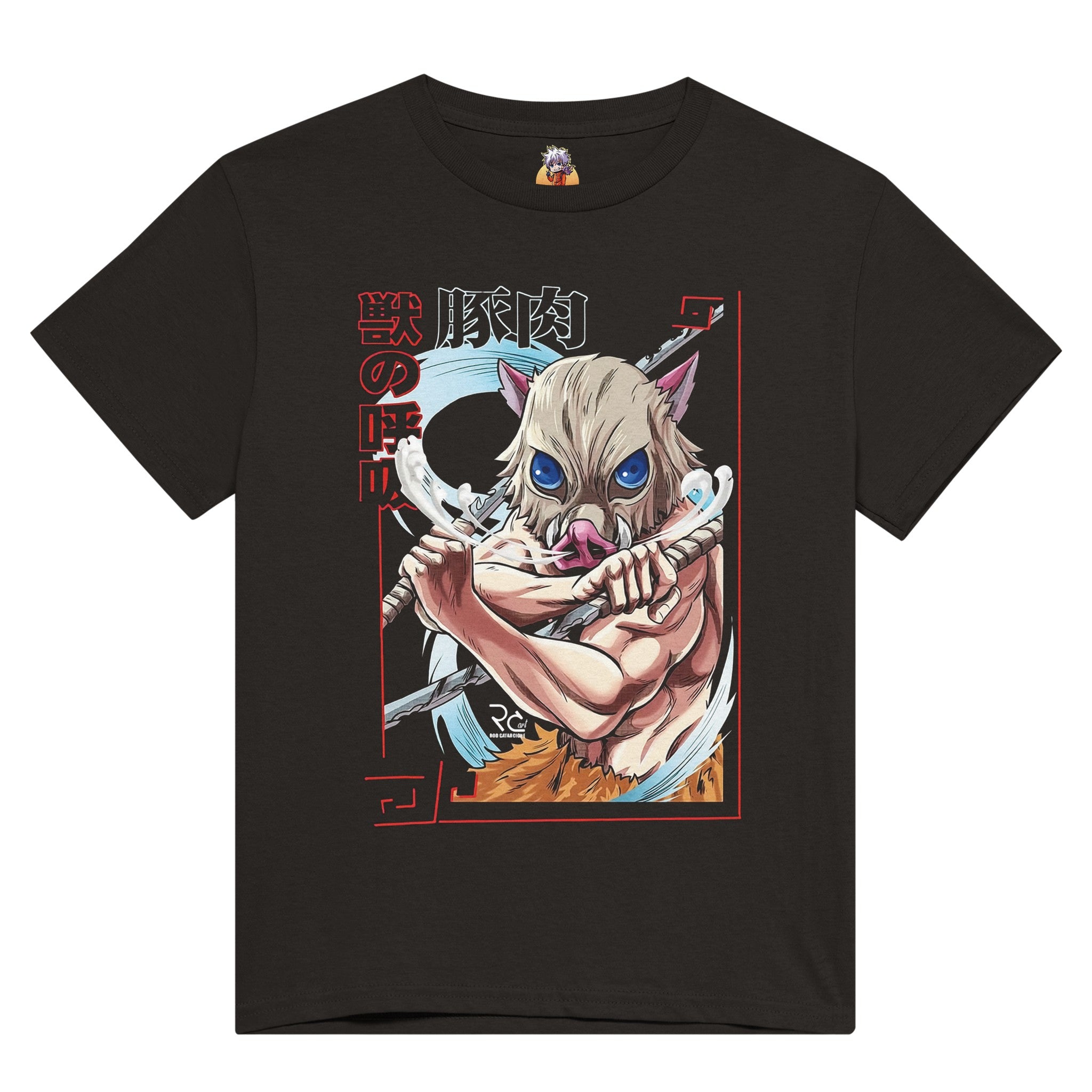 shop and buy demon slayer anime clothing inosuke t-shirt black