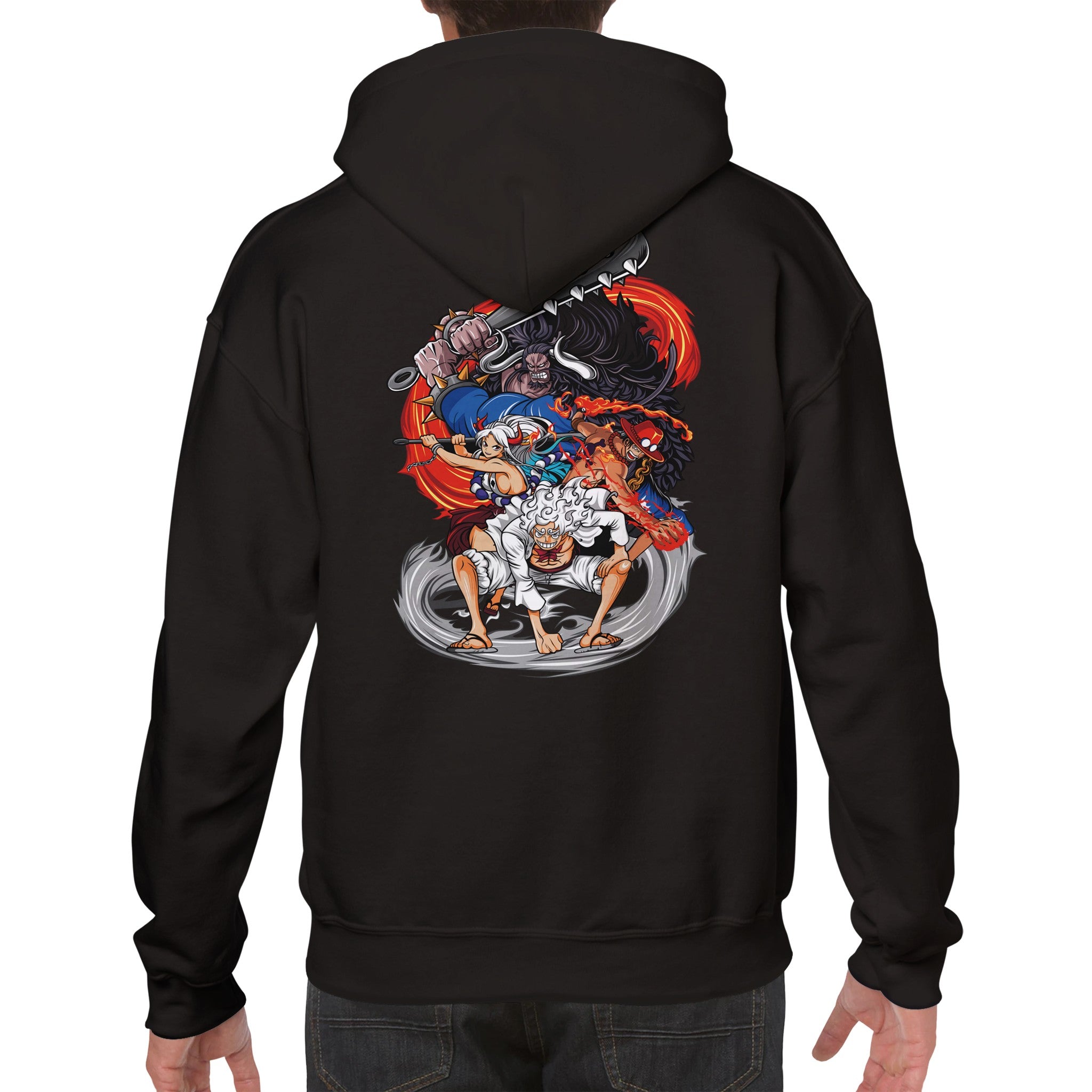 shop and buy one piece anime clothing luffy x kaido hoodie