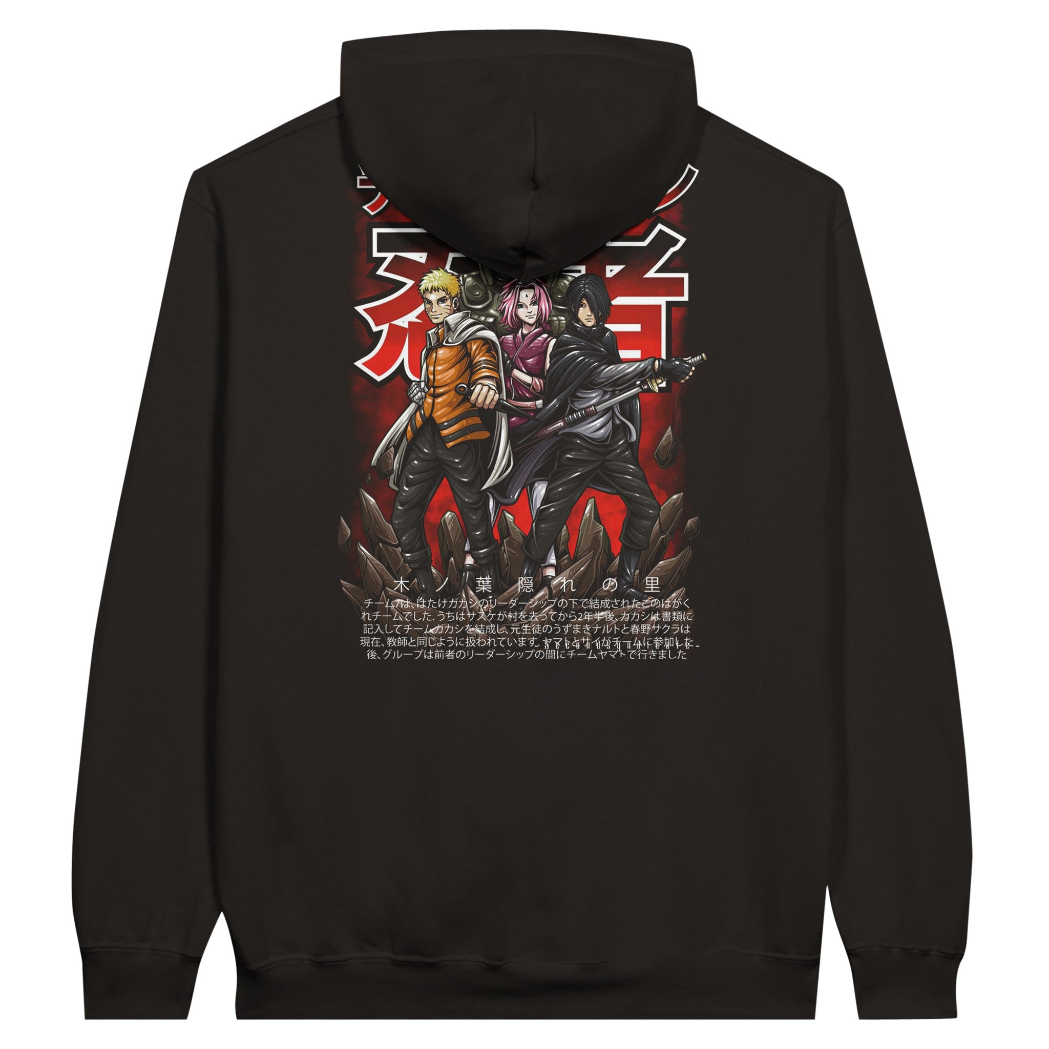 shop and buy naruto team 7 sasuke, sakura, kakashi anime clothing hoodie