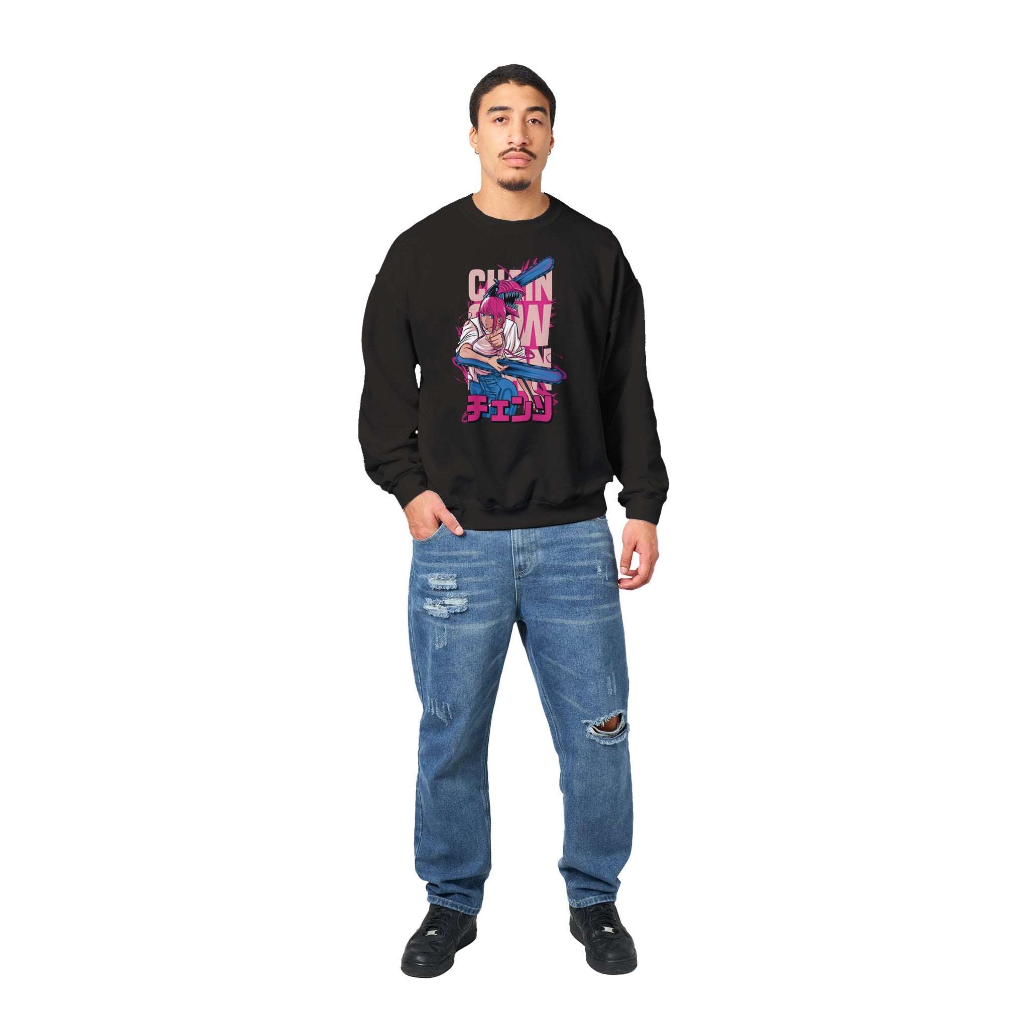 shop and buy chainsaw man anime clothing denji and makima sweatshirt/jumper/longsleeve