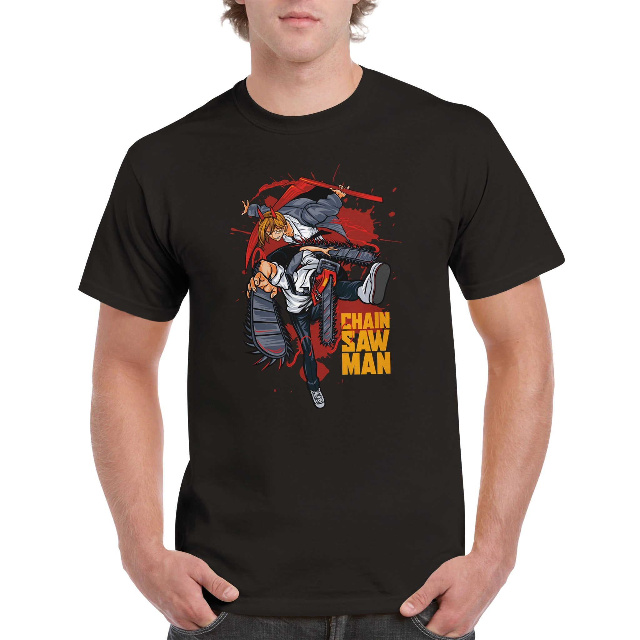 shop and buy chainsaw man anime clothing t-shirt denji and power