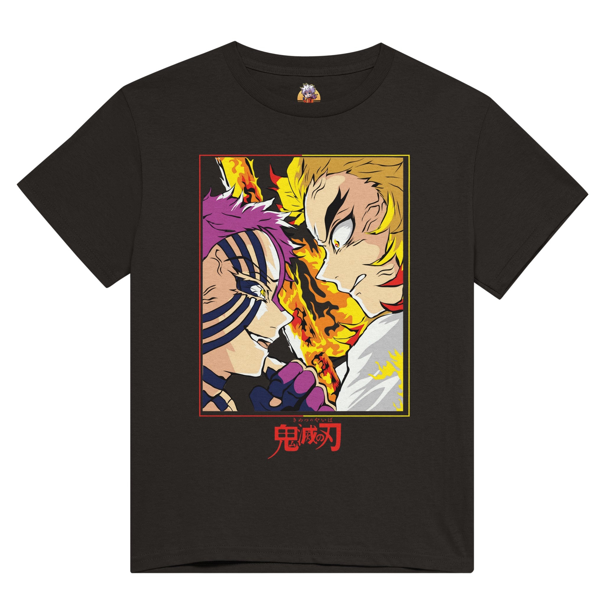 shop and buy demon slayer anime clothing rengoku vs akaza t-shirt
