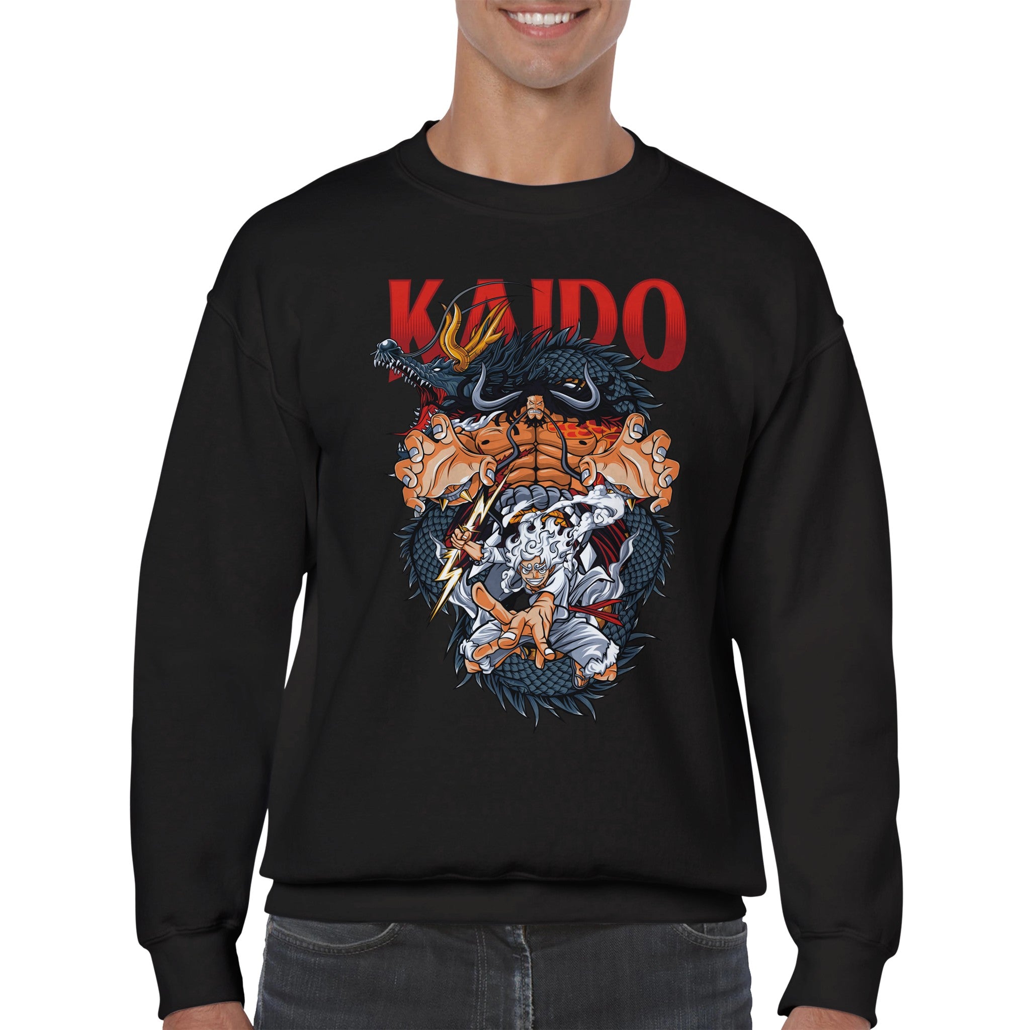 shop and buy one piece anime clothing kaido vs luffy sweatshirt/jumper/longsleeve