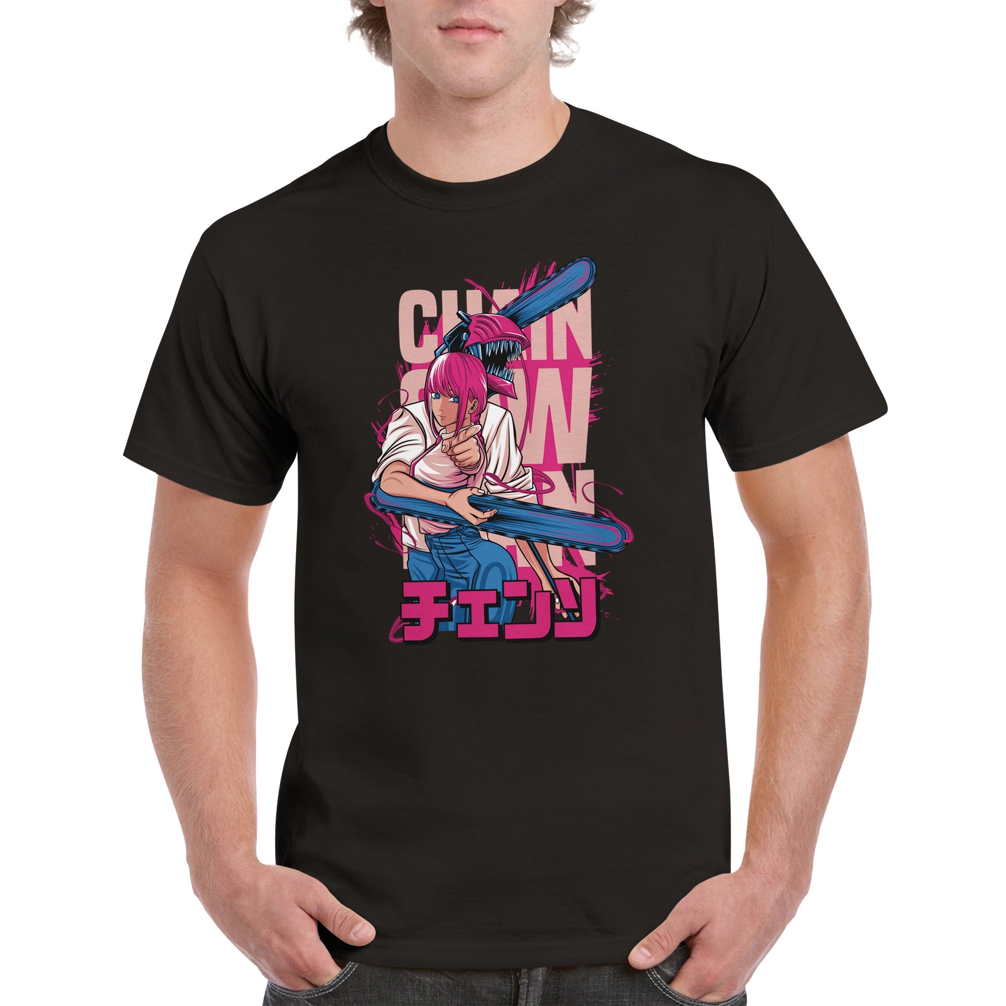 shop and buy chainsaw man anime clothing denji and makima t-shirt 
