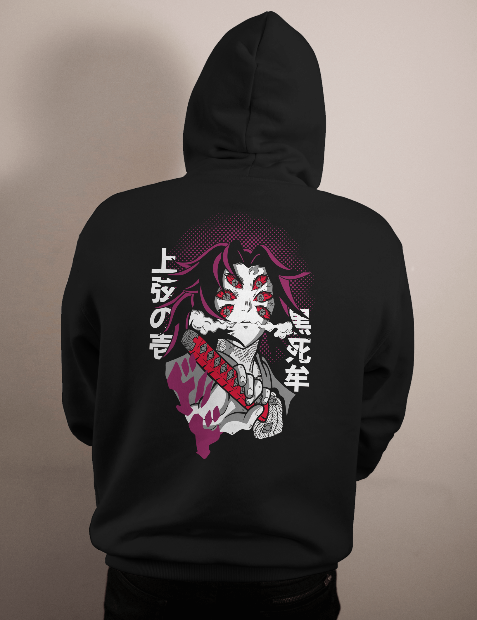 shop and buy demon slayer anime clothing Kokushibo hoodie