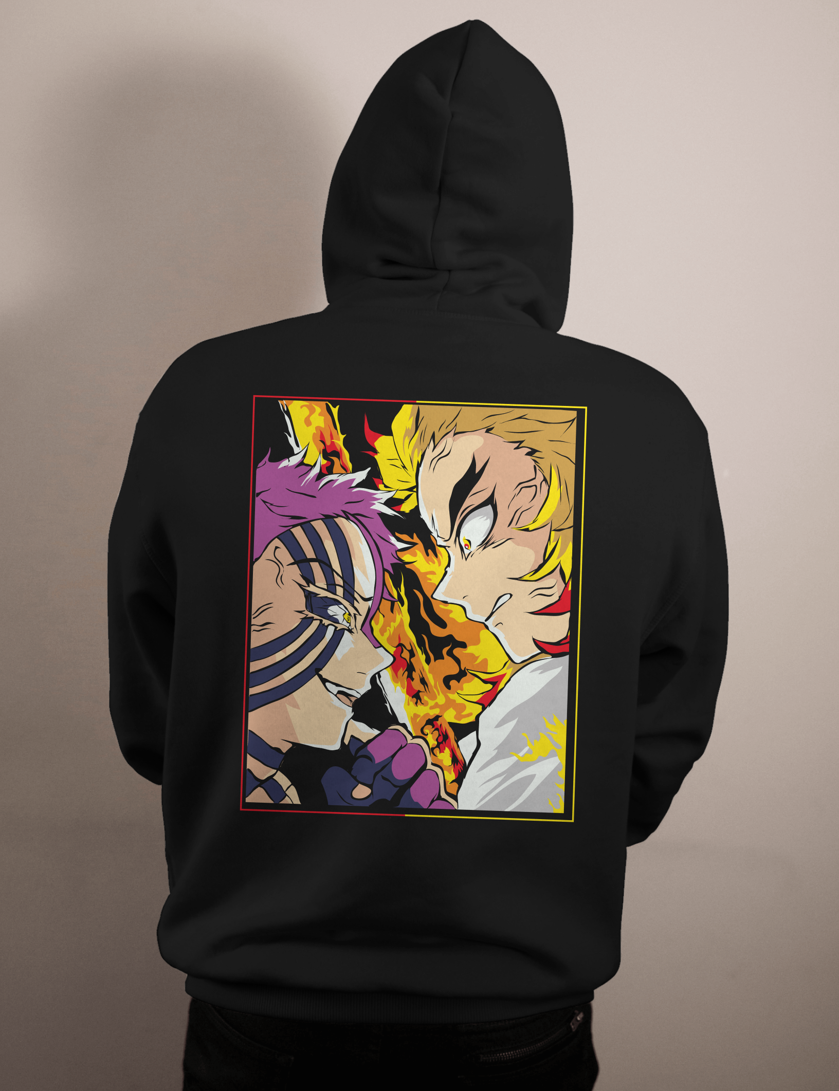 shop and buy demon slayer anime clothing rengoku vs akaza hoodie