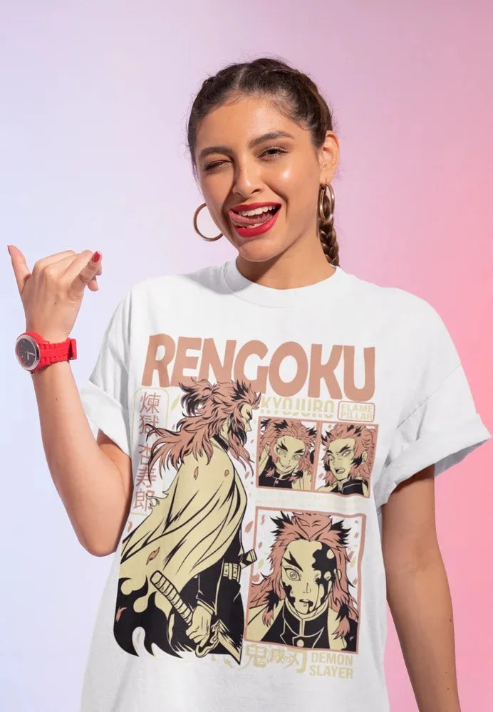 shop and buy demon slayer rengoku hashira t shirt for men and women