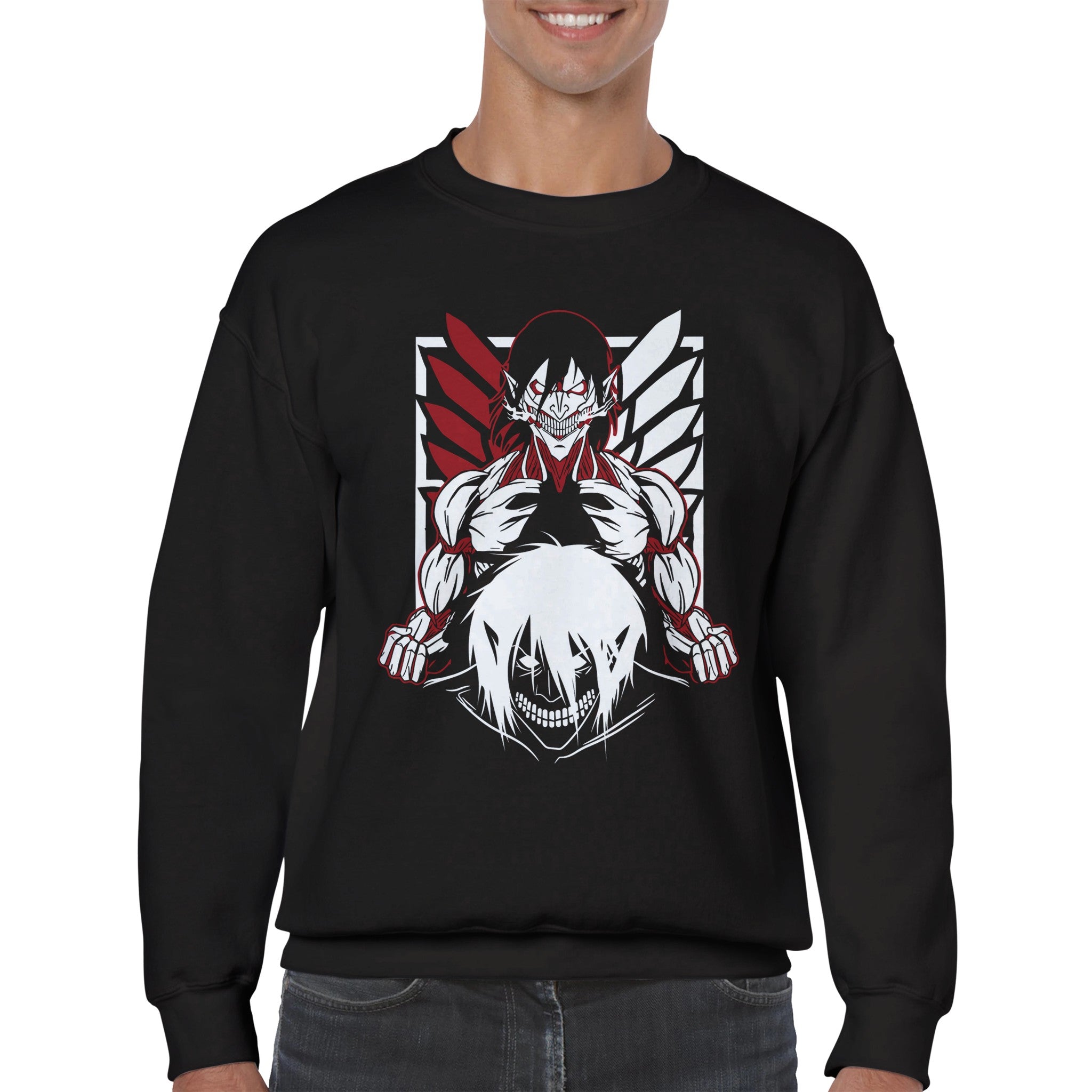 shop and buy attack on titan anime clothing erens titan sweatshirt/jumper/longsleeve