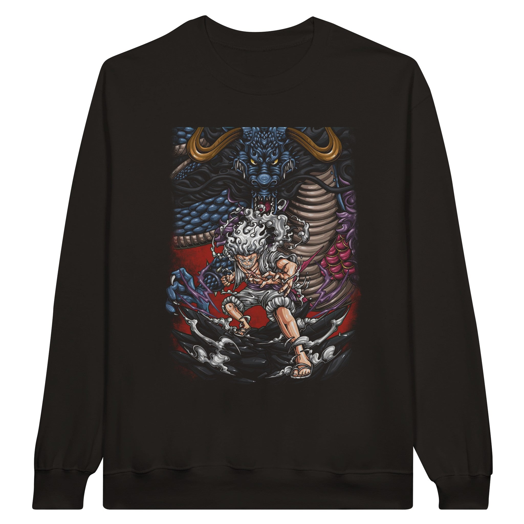 shop and buy one piece luffy and kaido anime clothing sweatshirt