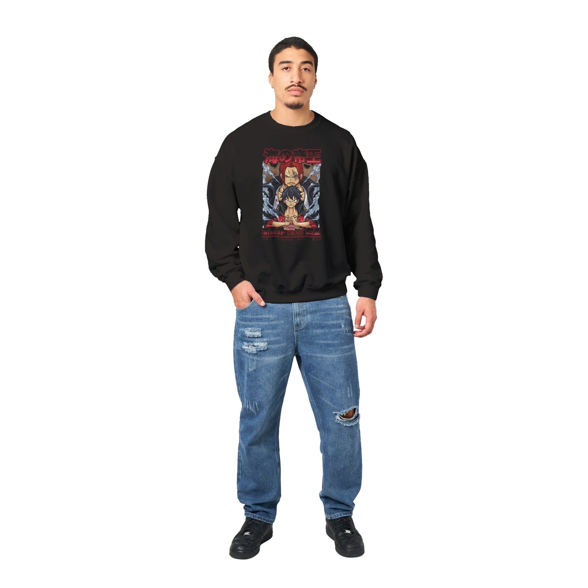 shop and buy One Piece Luffy and Shanks anime clothing sweatshirt/jumper/longsleeve